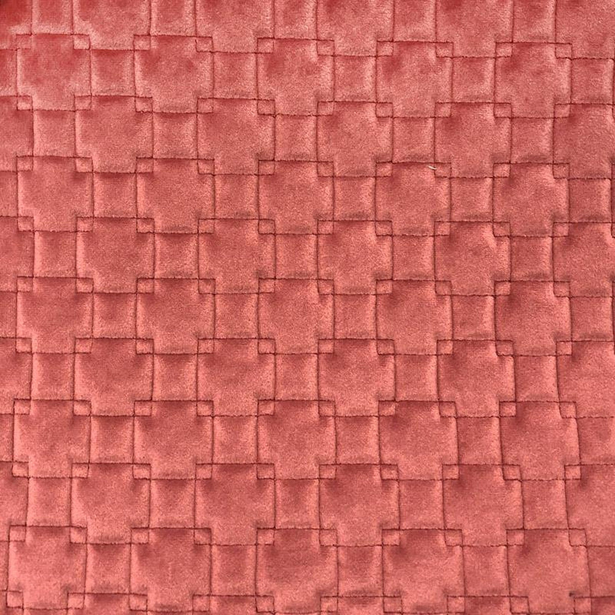 Kerry Quilted Velvet Fabric - Embossed Square Pattern, 58" Width (1 Yard)