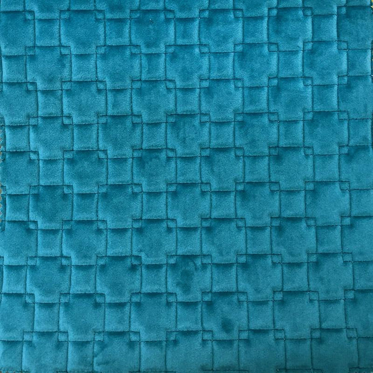 Kerry Quilted Velvet Fabric - Embossed Square Pattern, 58" Width (1 Yard)