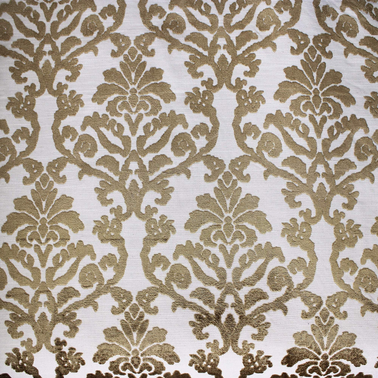 Kiana Damask Cut Velvet On Linen Look Fabric - All Over Damask, 56" Width (1 Yard)