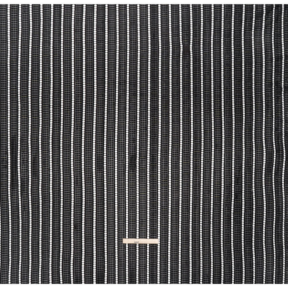 Corded Lace - Black Squares and Stripes