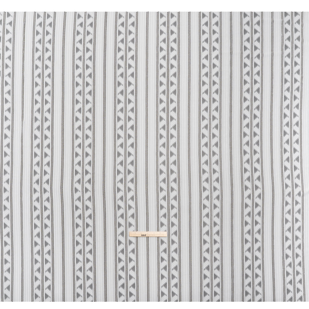 Corded Lace - Ivory Geometric Stripes