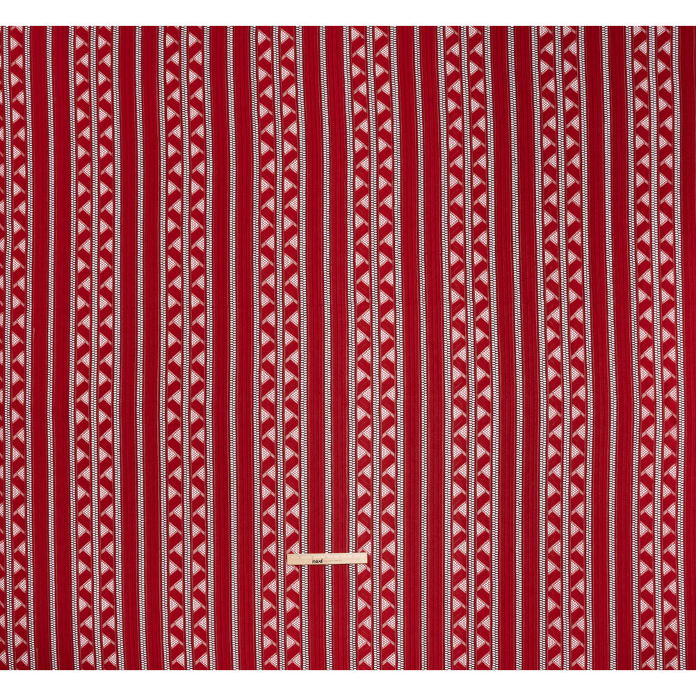 Corded Lace - Red and Black Geometric Stripes