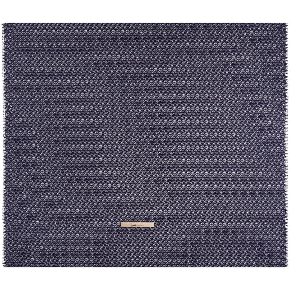Corded Lace with Finished Eyelash Edges - Navy and Purple Diamond Lattice
