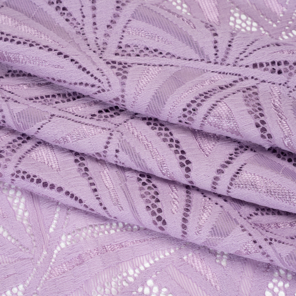 Stretch Raschel Lace with Finished Edges - Lavender Frost Flying Fans