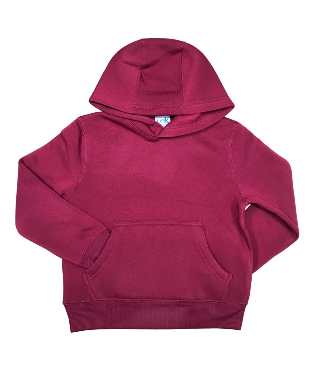 Fleece Hoodie - Fleece Fabric - Navy, Burgundy, D.Grey, Plum, L.Grey, Black, Pullover, Hooded, Boys Uniform (Multiple Sizes)
