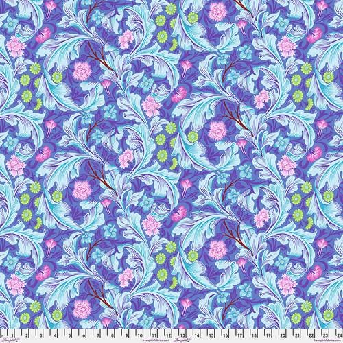 Quilting Cotton Kaffe Fassett x The Original Morris & Co. Floral Leicester Cobalt