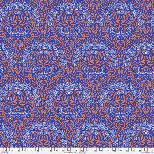 Quilting Cotton Kaffe Fassett x The Original Morris & Co. Floral Michaelmas Daisy Cobalt