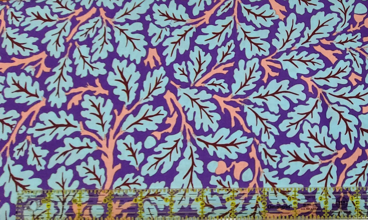 Quilting Cotton Kaffe Fassett x The Original Morris & Co. Floral Oak Purple William Morris