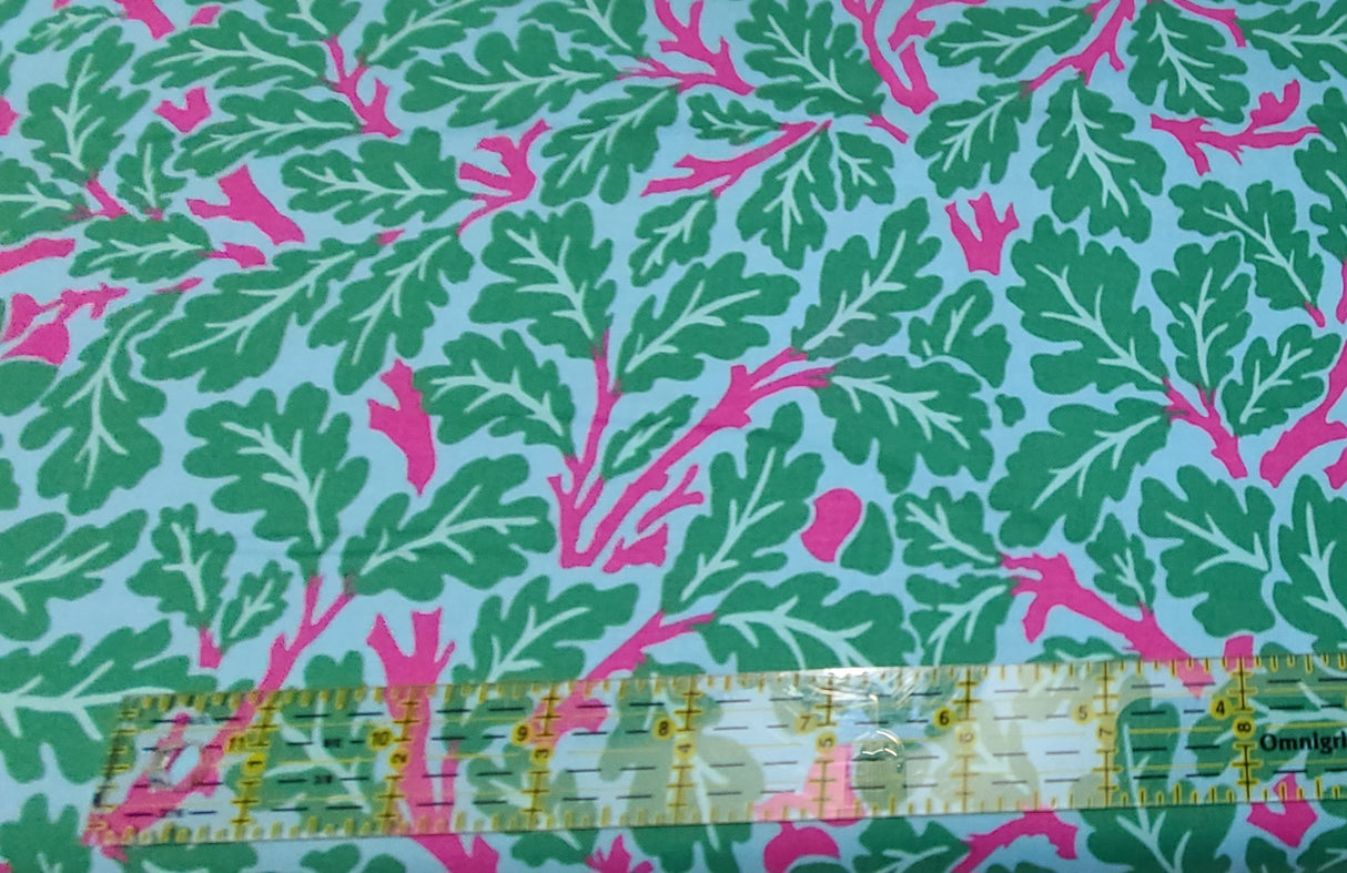 Quilting Cotton Kaffe Fassett x The Original Morris & Co. Floral Oak Turquoise