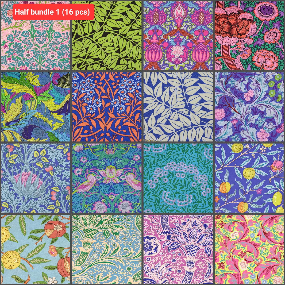 Quilting Cotton Kaffe Morris Free Spirit Original Morris Co. Half Yard Bundle