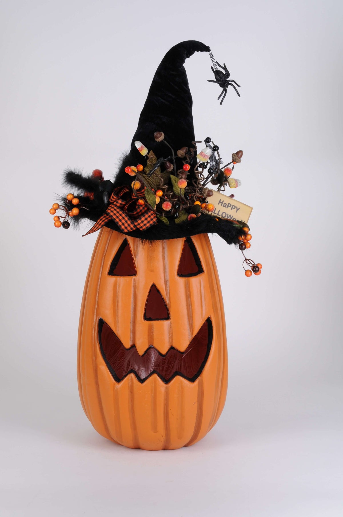 31" Karen Didion Lighted Tall Fiber Optic Pumpkin