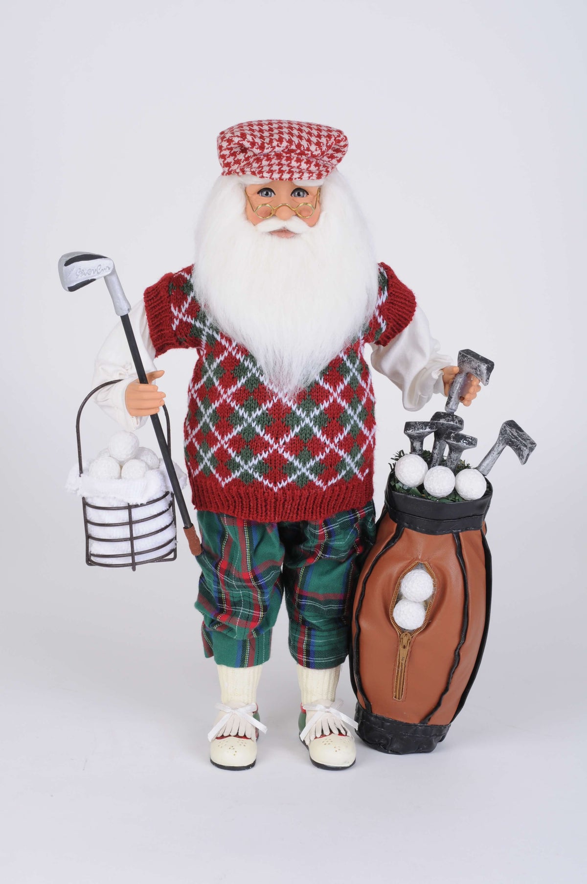16" Karen Didion Golf Santa with Basket