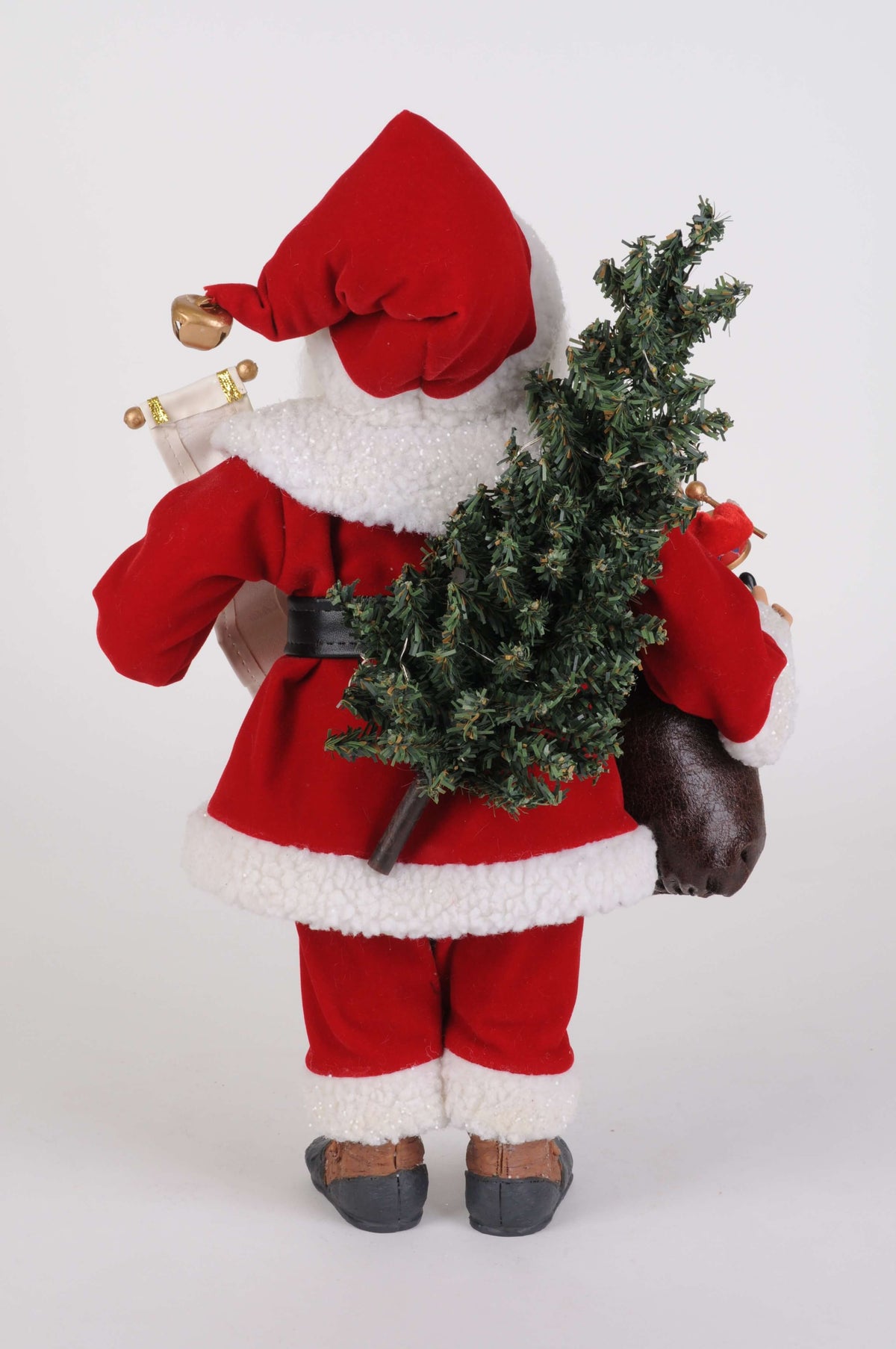 17" Karen Didion Lighted Vintage Toy Bag Santa