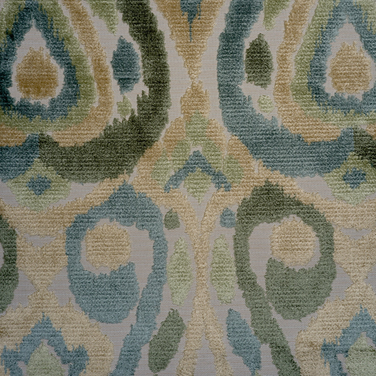 Cut Velvet Upholstery Fabric Kasuri Teardrop Design