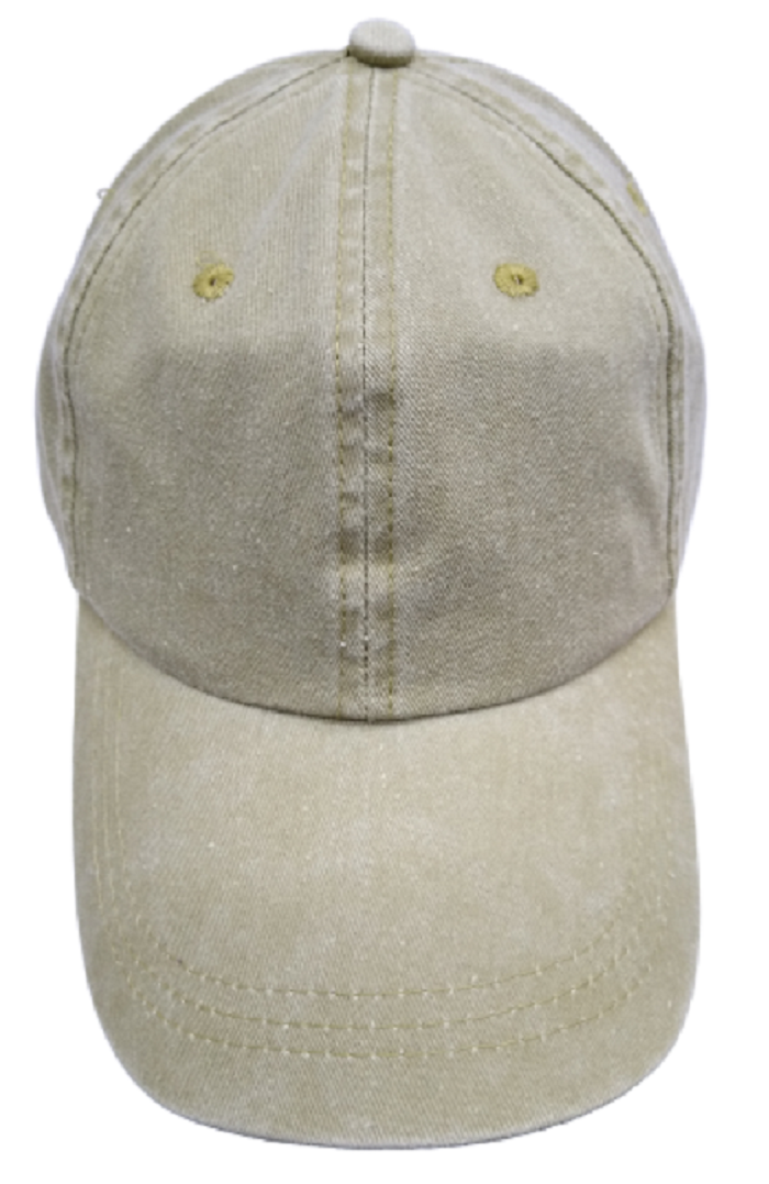 Mega Cap Cotton Twill Cap - Khaki, Low Profile, Unstructured, Six Panel (1 Cap)