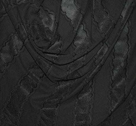 1 Yard Elegant Black Chanel Jacquard Knit Apparel Fabric 58 Inch Width