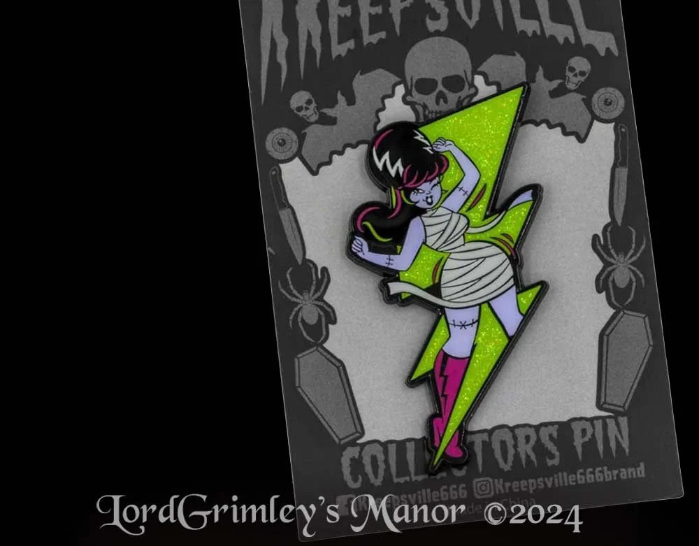 Bride Green Bolt Glitter - Enamel Pin