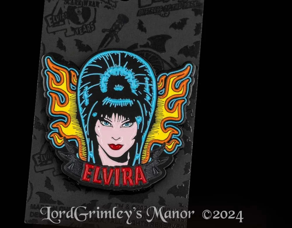 Elvira Tattoo Flames - Enamel Pin
