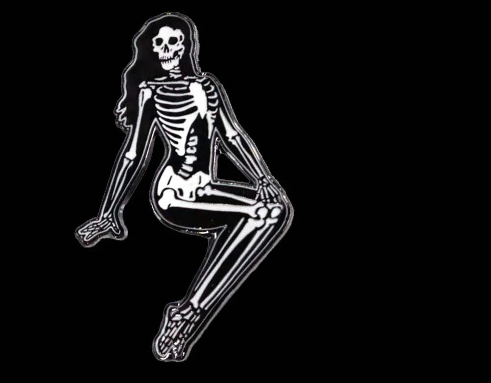 Skeleton Pin Up Girl - Glow in the Dark - Enamel Pin