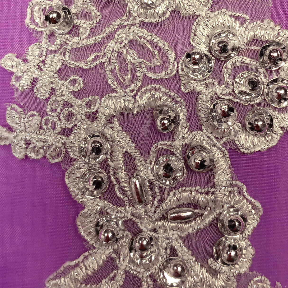 Beaded Corded Lace Applique