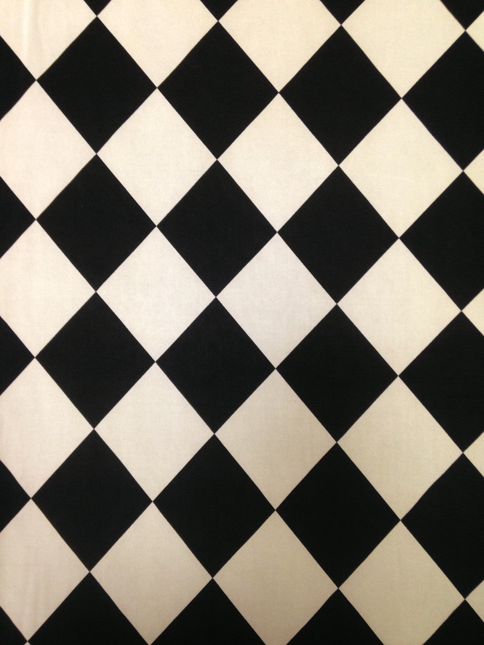 Black Off-White Diamond Pattern Polyester Spandex Knit Jersey Fabric - Black, Off-White Diamond Pattern, 58"-60" Width