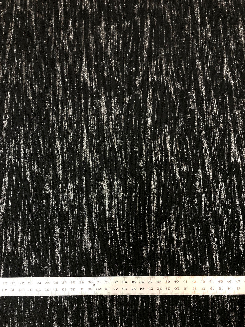 Polyester Spandex Textured Fukuro Fabric - Abstract Foil, Black/Silver, Black/Gold, 52/54" Width