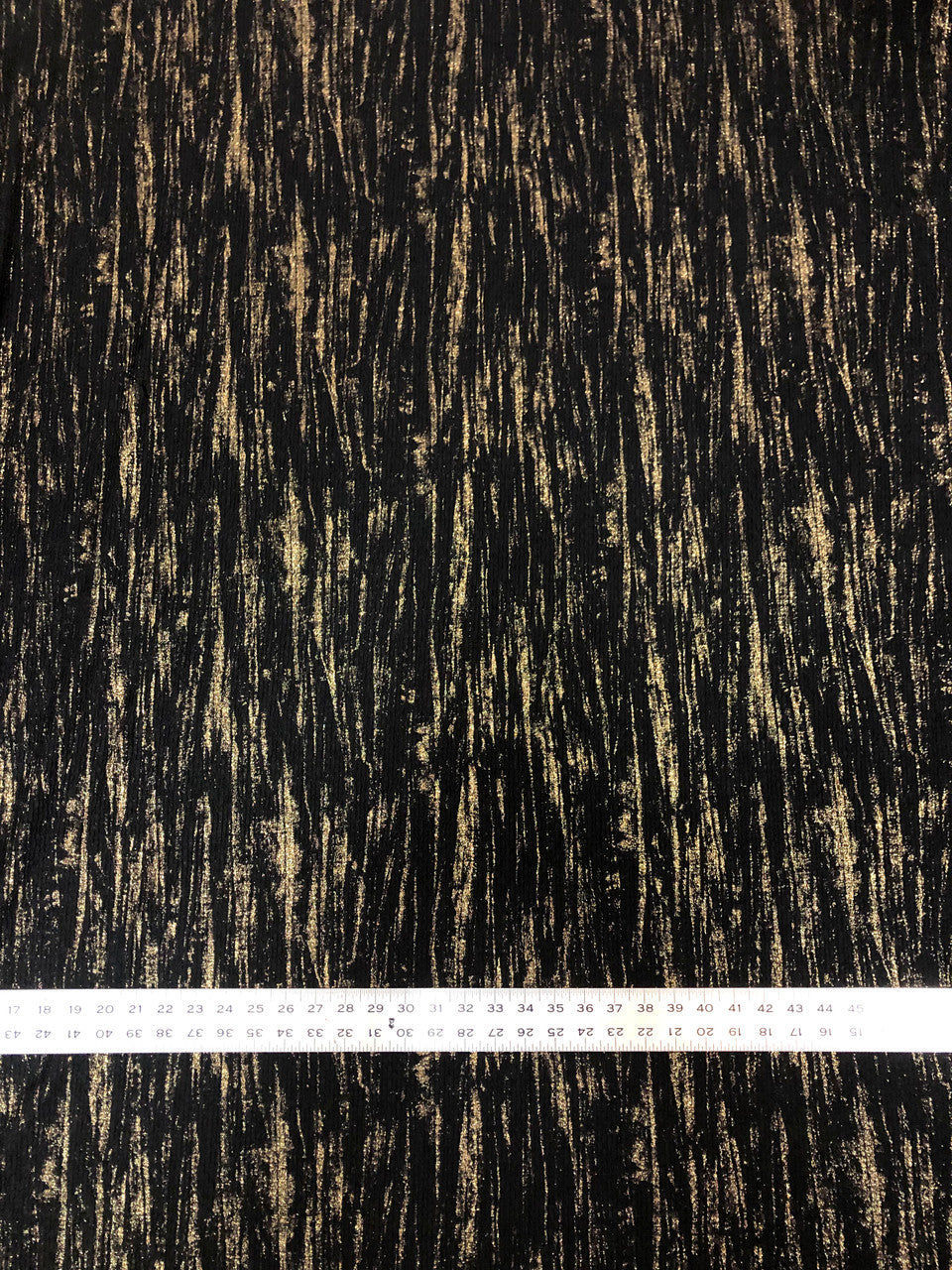 Polyester Spandex Textured Fukuro Fabric - Abstract Foil, Black/Silver, Black/Gold, 52/54" Width