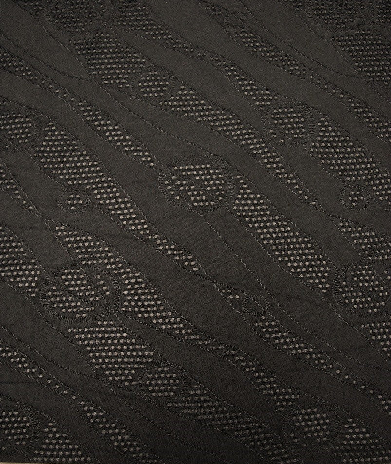 Polyester Spandex Jacquard Textured Mesh Lightweight Knit Jersey Fabric - Black, White, Textured Mesh, 58"-60" Width