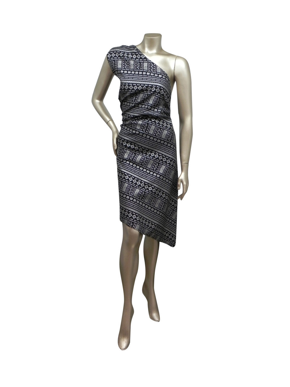 Polyester Fukuro Fabric - Tribal Foil Design, Black/Silver, Black/Gold, 54 To 56 Inches Wide