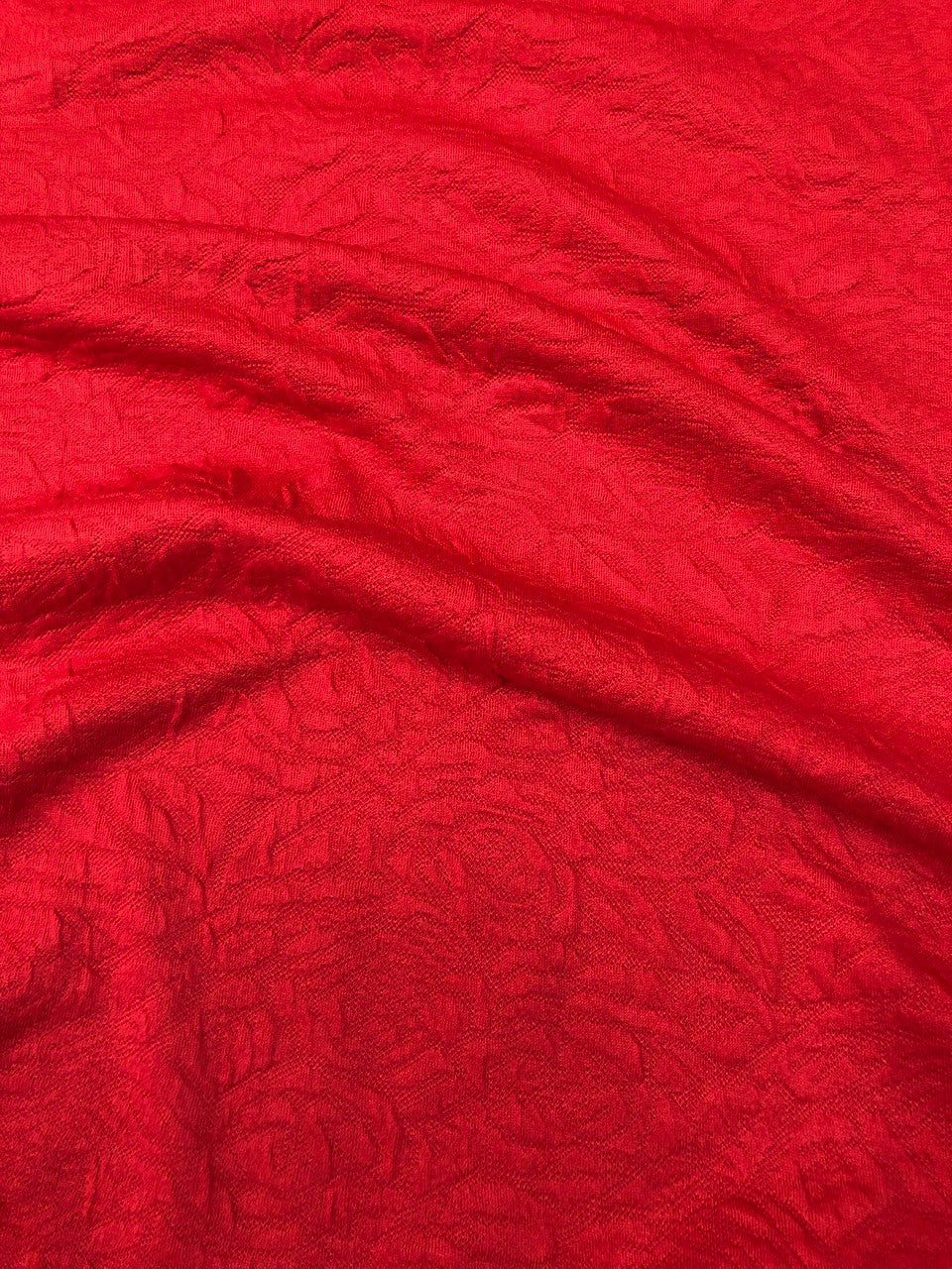 Floral Texture Design Polyester Spandex Fabric - Textured Floral, 60" Width