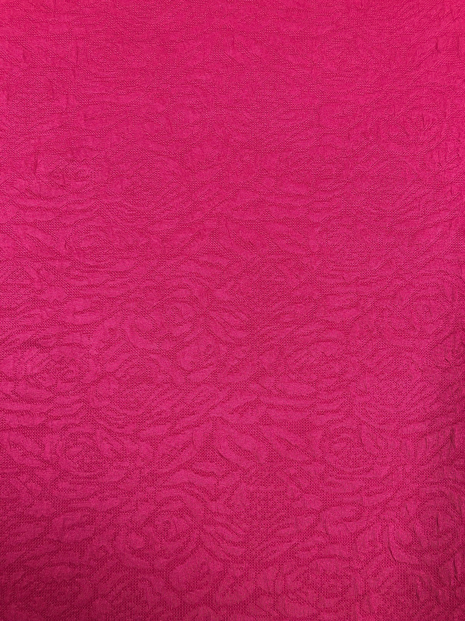 Floral Texture Design Polyester Spandex Fabric - Textured Floral, 60" Width