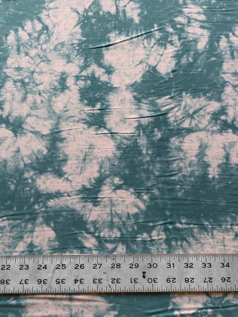 Polyester Spandex ITY Matte Jersey Fabric - Tie Dye, Turquoise, Taupe, 58-60" Width