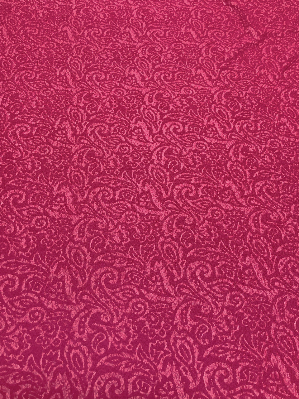 Polyester Spandex Fukuru Embossed Paisley Print With Matte Foil Fabric - Embossed Textured Paisley, Fuchsia, Royal, Chartreuse, 50" To 52" Width