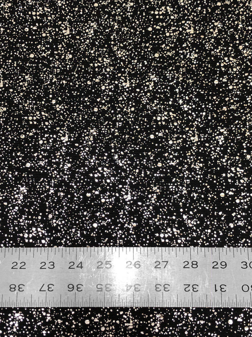 Small Rib Textured Fukuro Polyester Spandex Fabric - Small Dots Shiny Foil, Copper, Silver, 58" Width