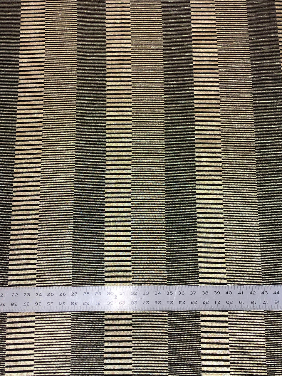 Textured 4X4 Ribbed Polyester Spandex Fabric - Gold Foil Stripes, Oatmeal, Black, Charcoal