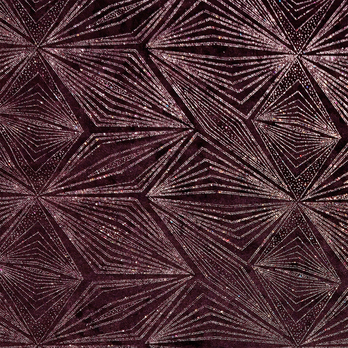Diagonal Pattern Glitter Design Stretch On Burnout Velvet Fabric - Black, Plum, Diagonal Linear Pattern, 58/60" Wide