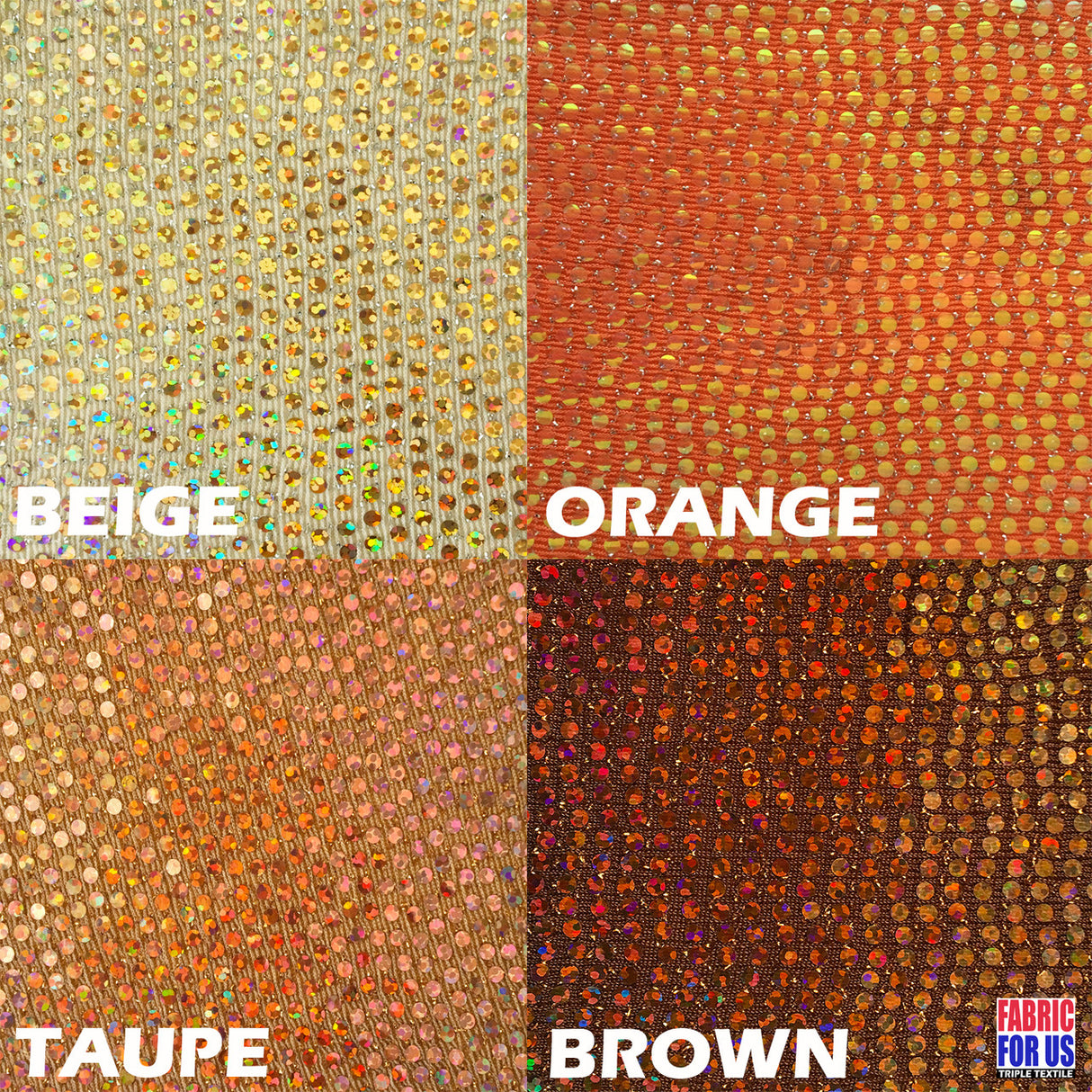 Dots Micro Holographic Glitter Stretch Poly-Spandex Fabric - Holographic Dots, 54" Width