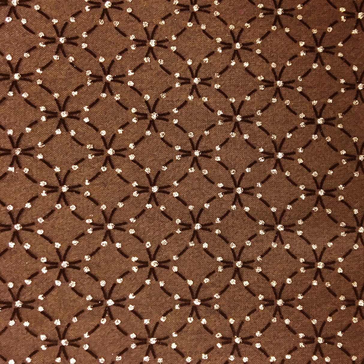 Flocking Mesh Stretch Sequin Fabric - Brown/Gold, Black/Silver, 64" Width