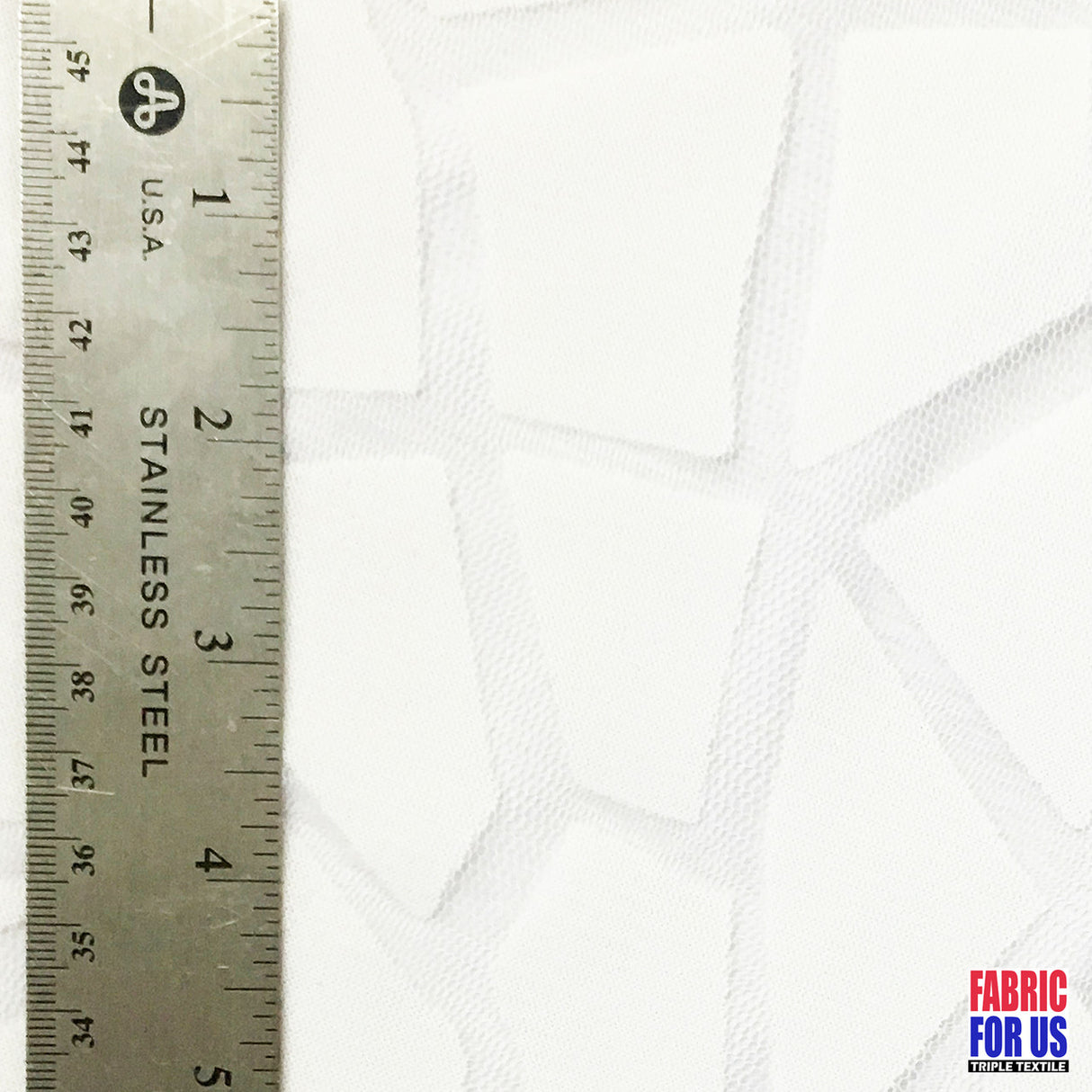 Tumbled Big Pebble Design Mesh White Polyester Fabric - White Pebble Pattern, 58" Width
