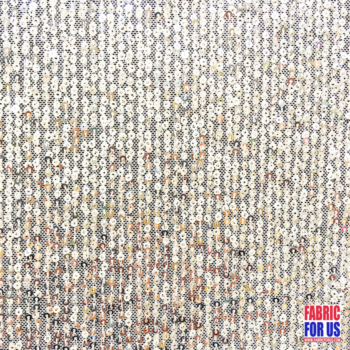 Glitzy Mini Disc Sequins Stretch Fabric - Black, Red, Brown, Silver, 50" Wide