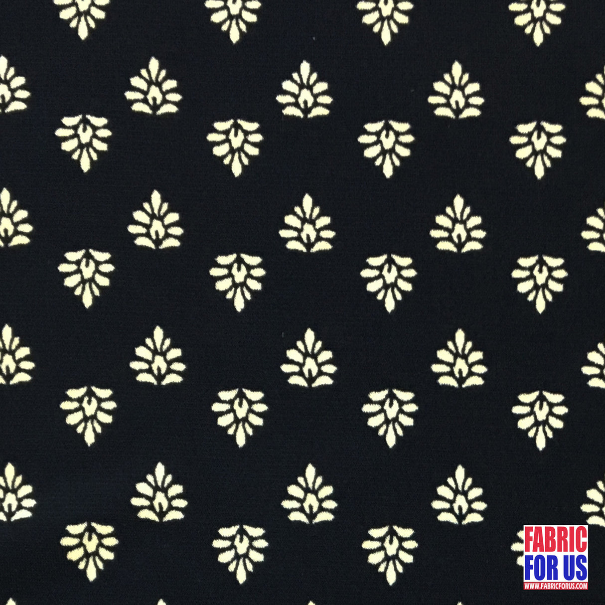 ITY Print Micro Floral Poly-Spandex Stretch Fabric - Navy & Black Micro Floral, 58"-60" Width