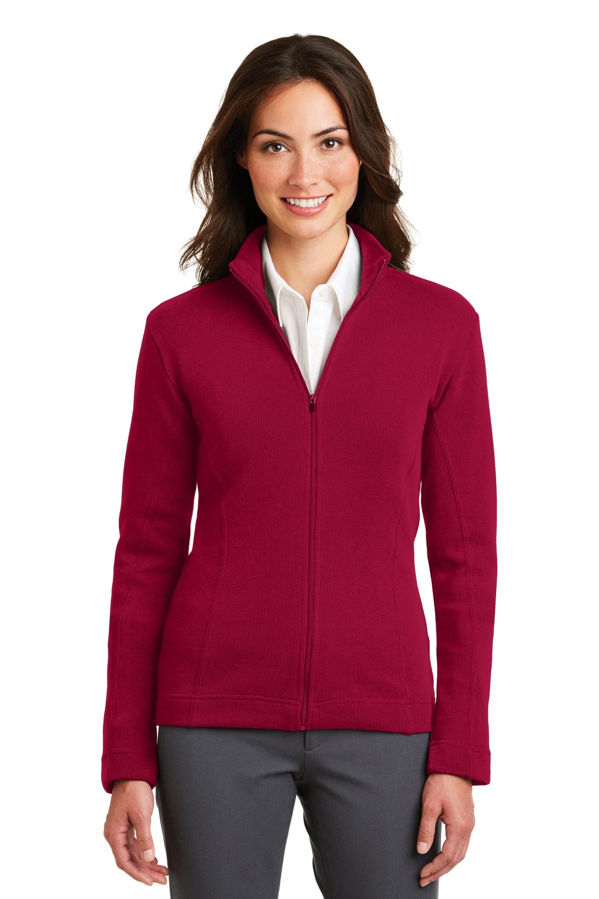 Port Authority® Ladies Flatback Rib Full-Zip Jacket