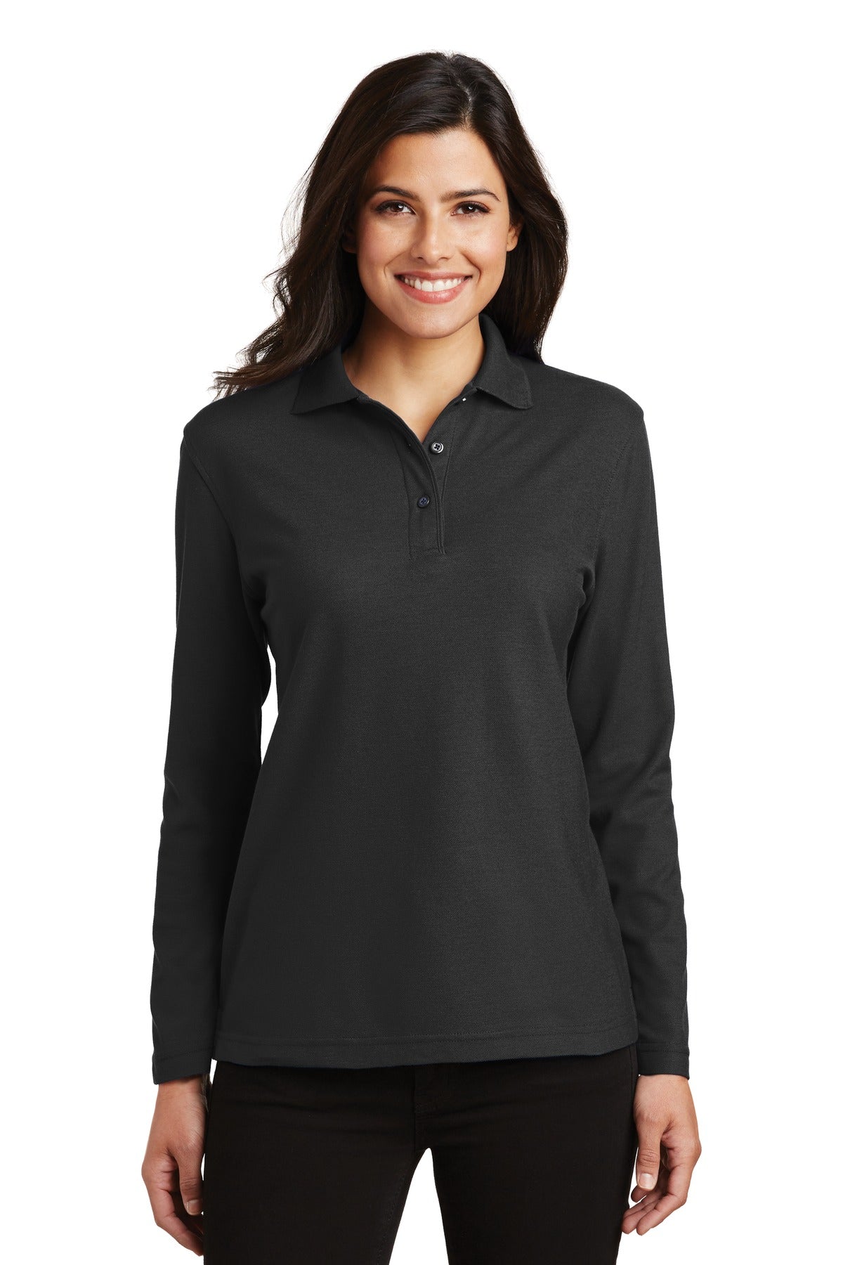 Port Authority® Women's Silk Touch™ Long Sleeve Polo