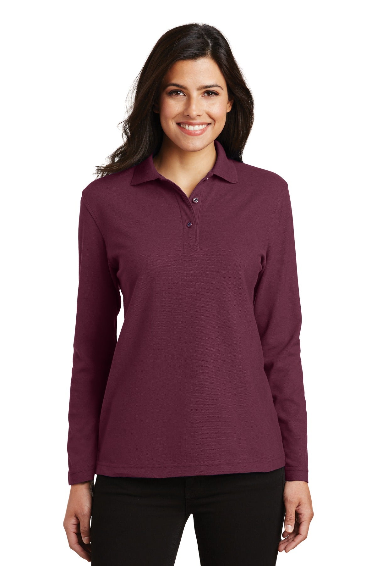 Port Authority® Women's Silk Touch™ Long Sleeve Polo