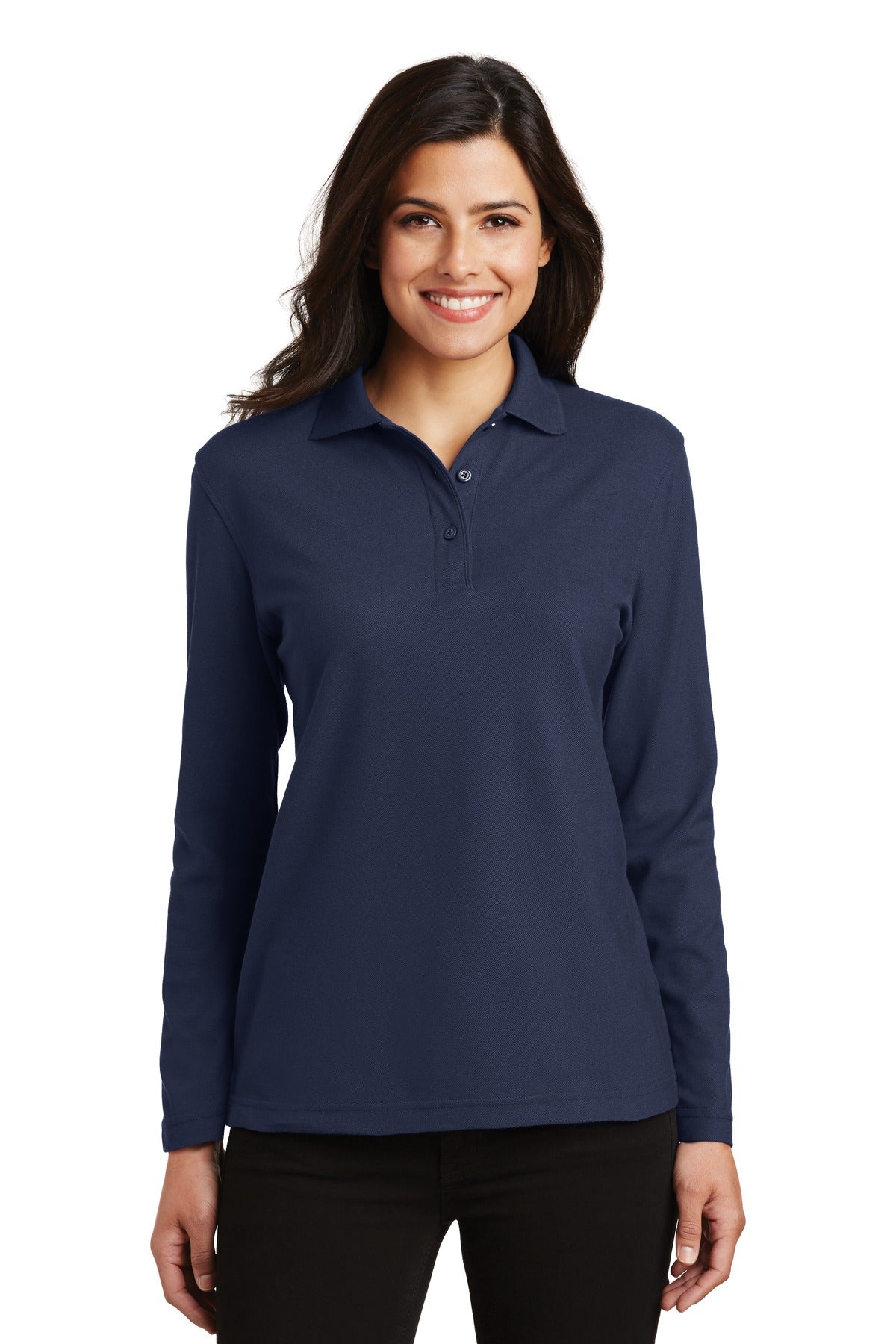 Port Authority® Women's Silk Touch™ Long Sleeve Polo