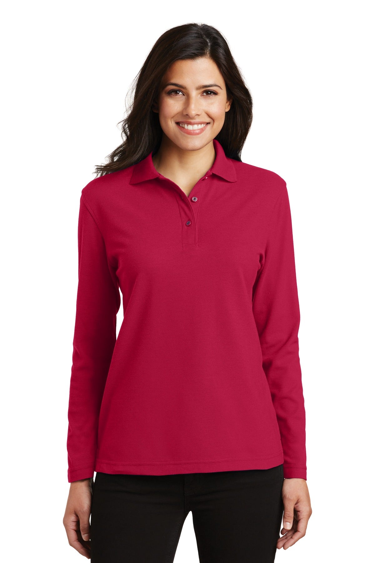 Port Authority® Women's Silk Touch™ Long Sleeve Polo