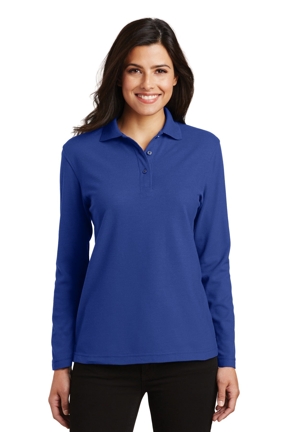 Port Authority® Women's Silk Touch™ Long Sleeve Polo