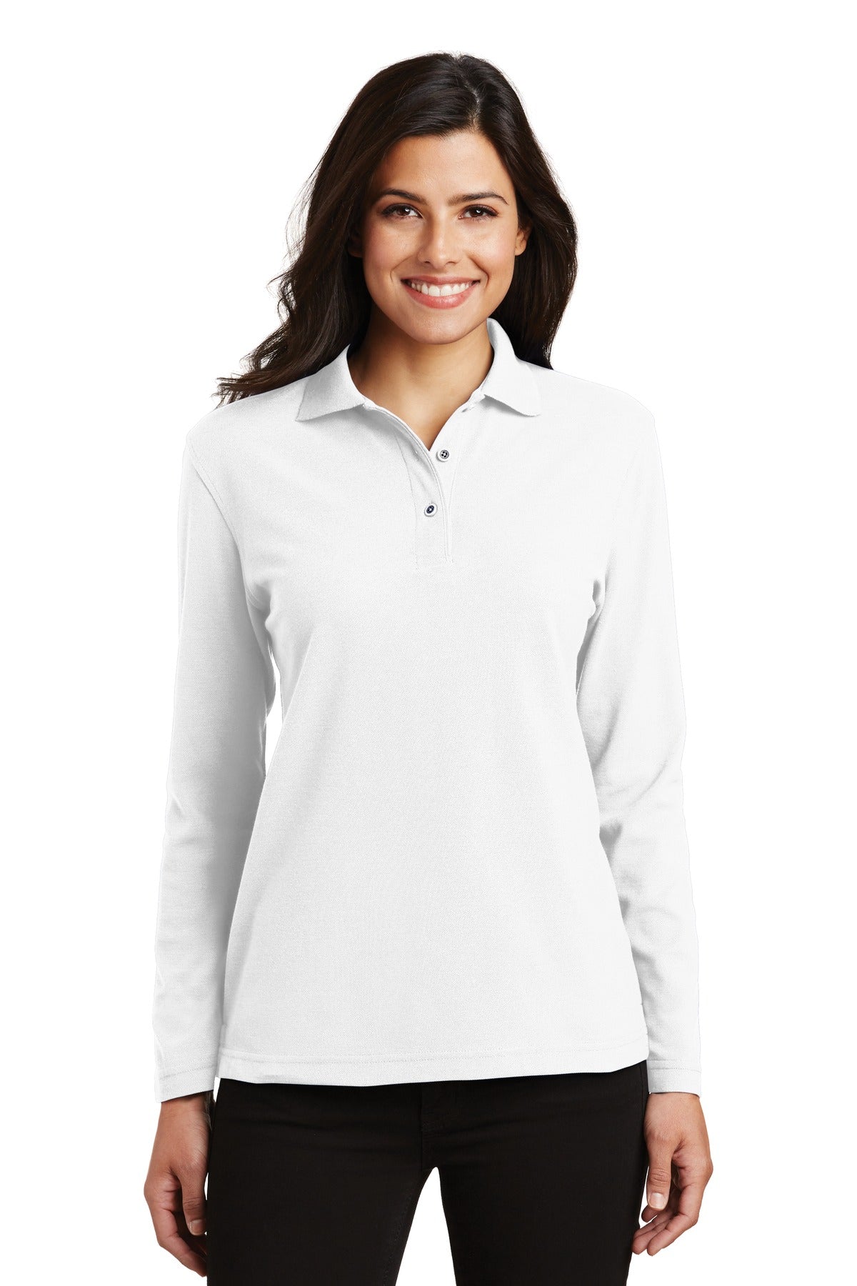 Port Authority® Women's Silk Touch™ Long Sleeve Polo