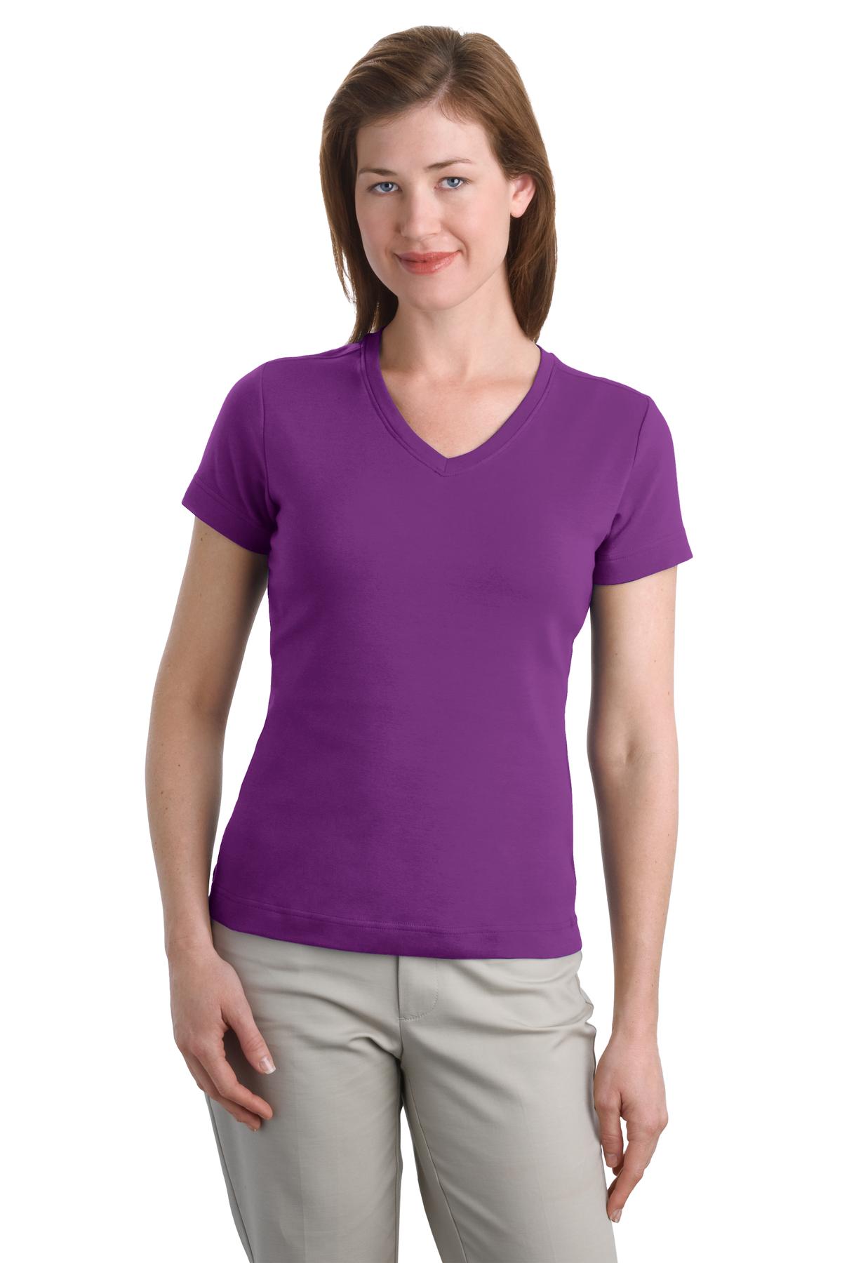Port Authority® Ladies Modern Stretch Cotton V-Neck Shirt