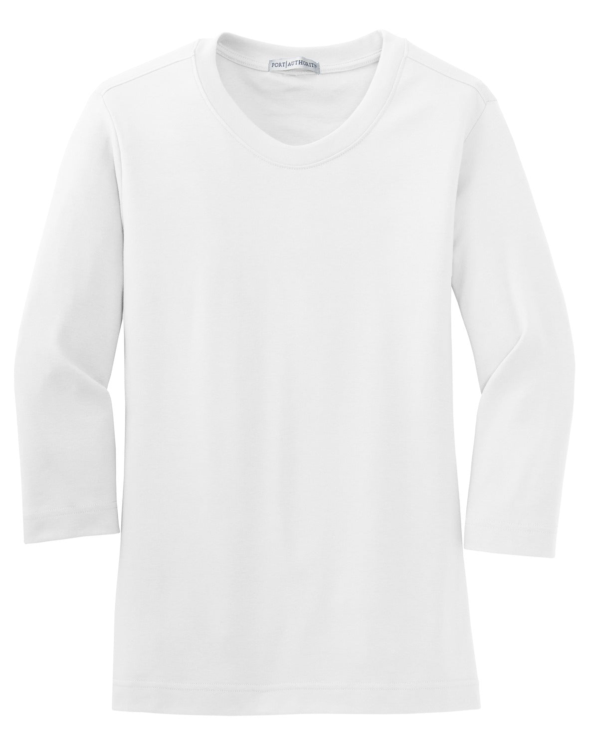 Port Authority® Ladies Modern Stretch Cotton 3/4-Sleeve Scoop Neck Shirt